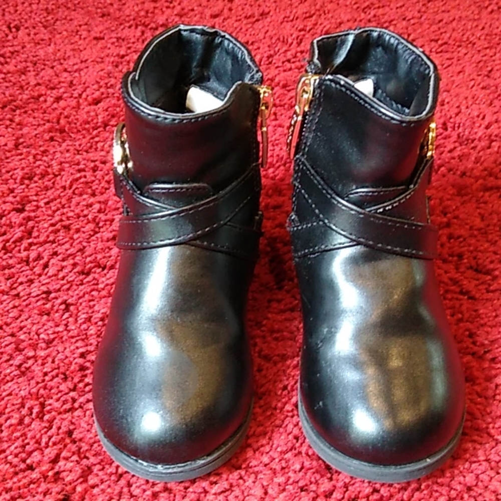 bebe girls Black Ankle Boots with Bling. Toddler Sz 7. - Picture 2 of 12